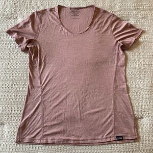 Patagonia Capilene Cool Lightweight Short Sleeve Shirt Small Pink Hike Run Camp